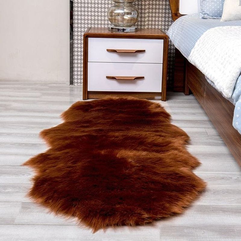 ANGELES DEL HOGAR - Alfombras Pasilleras de Felpa 140cm x 60cm Café