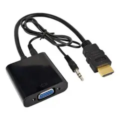 GEN - Conversor De Hdmi A Vga Con Audio Cable Adaptador Full Hd