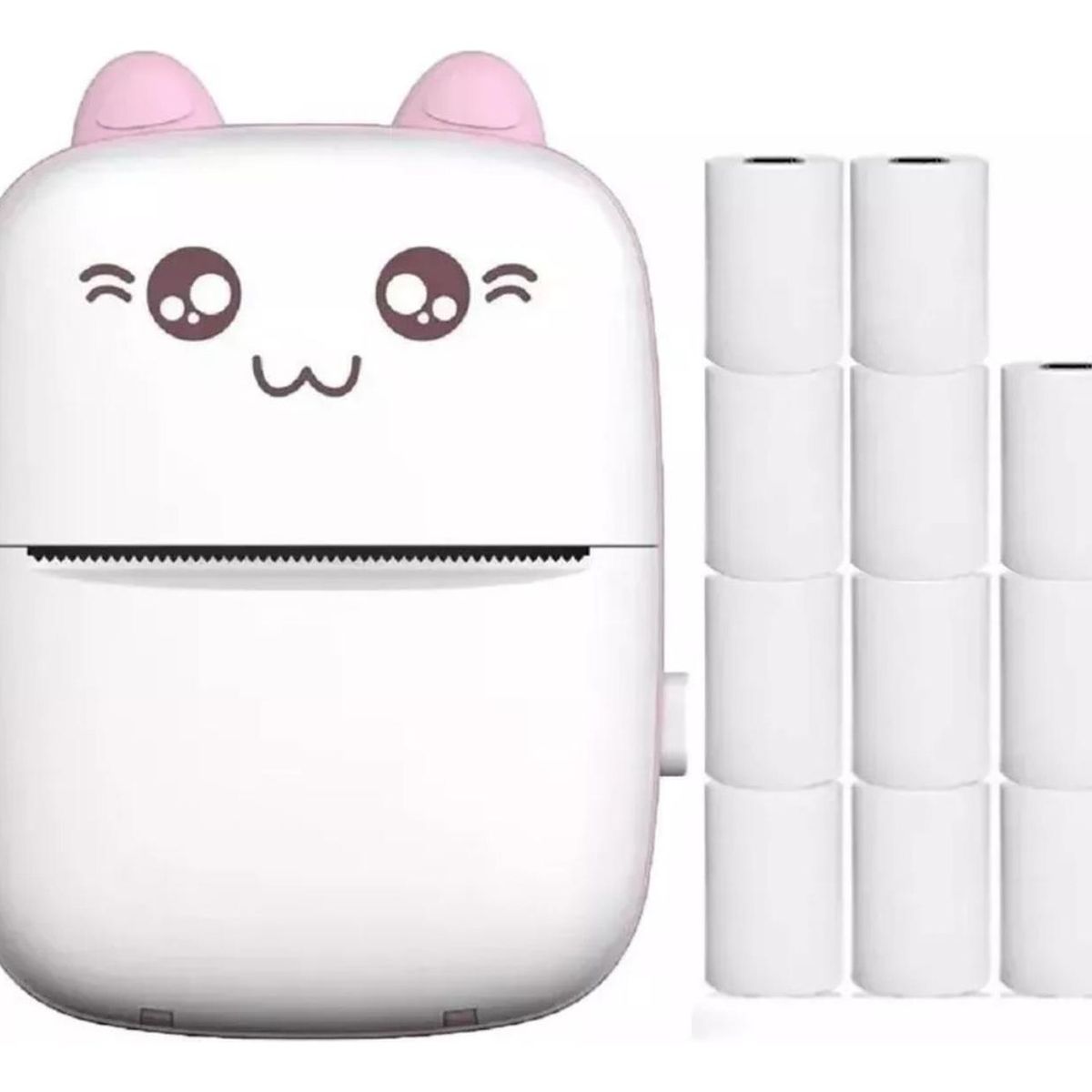 IMPORTCLICK - Mini Impresora Térmica Portátil Bluetooth Gatito + 11 Rollos