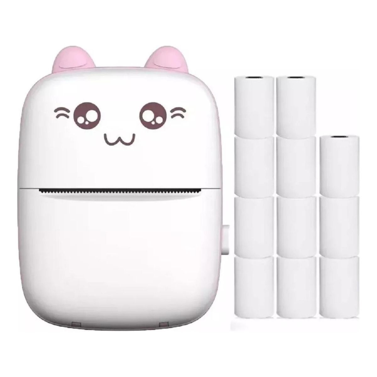 IMPORTCLICK - Mini Impresora Térmica Portátil Bluetooth Gatito + 11 Rollos