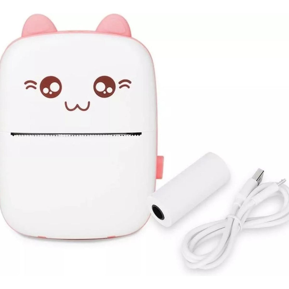 IMPORTCLICK - Mini Impresora Térmica Portátil Bluetooth Gatito + 11 Rollos