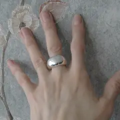 GENERICO - Anillo bombé clásico hecho en plata 950 para mujer