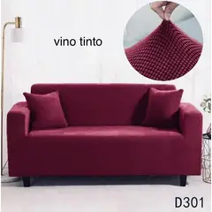 ANGELES DEL HOGAR - Fundas Para Sofa Cubresillones Texturisado cuadrille 3 cuerpos Burdeos