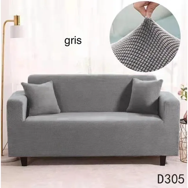 ANGELES DEL HOGAR - Fundas Para Sofa Cubresillones Texturisado cuadrille 3 cuerpos Gris