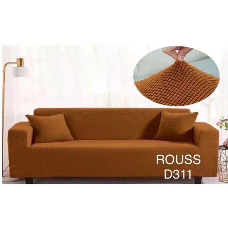 ANGELES DEL HOGAR - Fundas Para Sofa Cubresillones Texturisado cuadrille 3 cuerpos Café