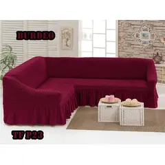 ANGELES DEL HOGAR - Funda Cubresillon Texturisado Tipo L 5 cuerpos Burdeos