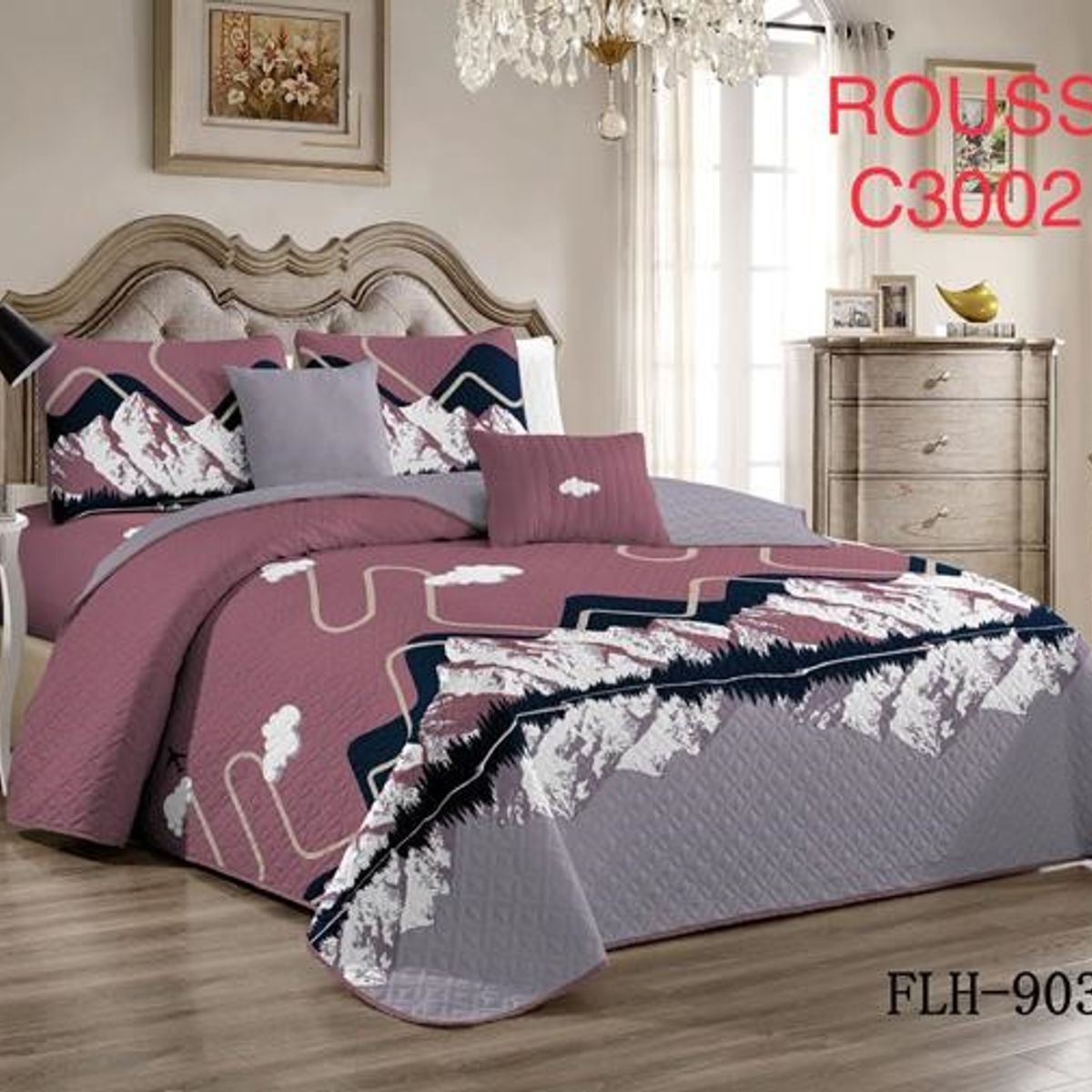 GENERICO - Cobertor tipo Quilts de Verano King - Cubrecamas Morado 3002