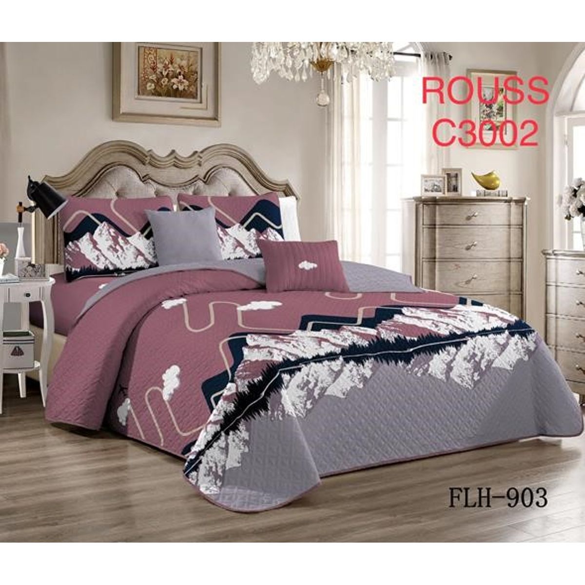 GENERICO - Cobertor tipo Quilts de Verano King - Cubrecamas Morado 3002