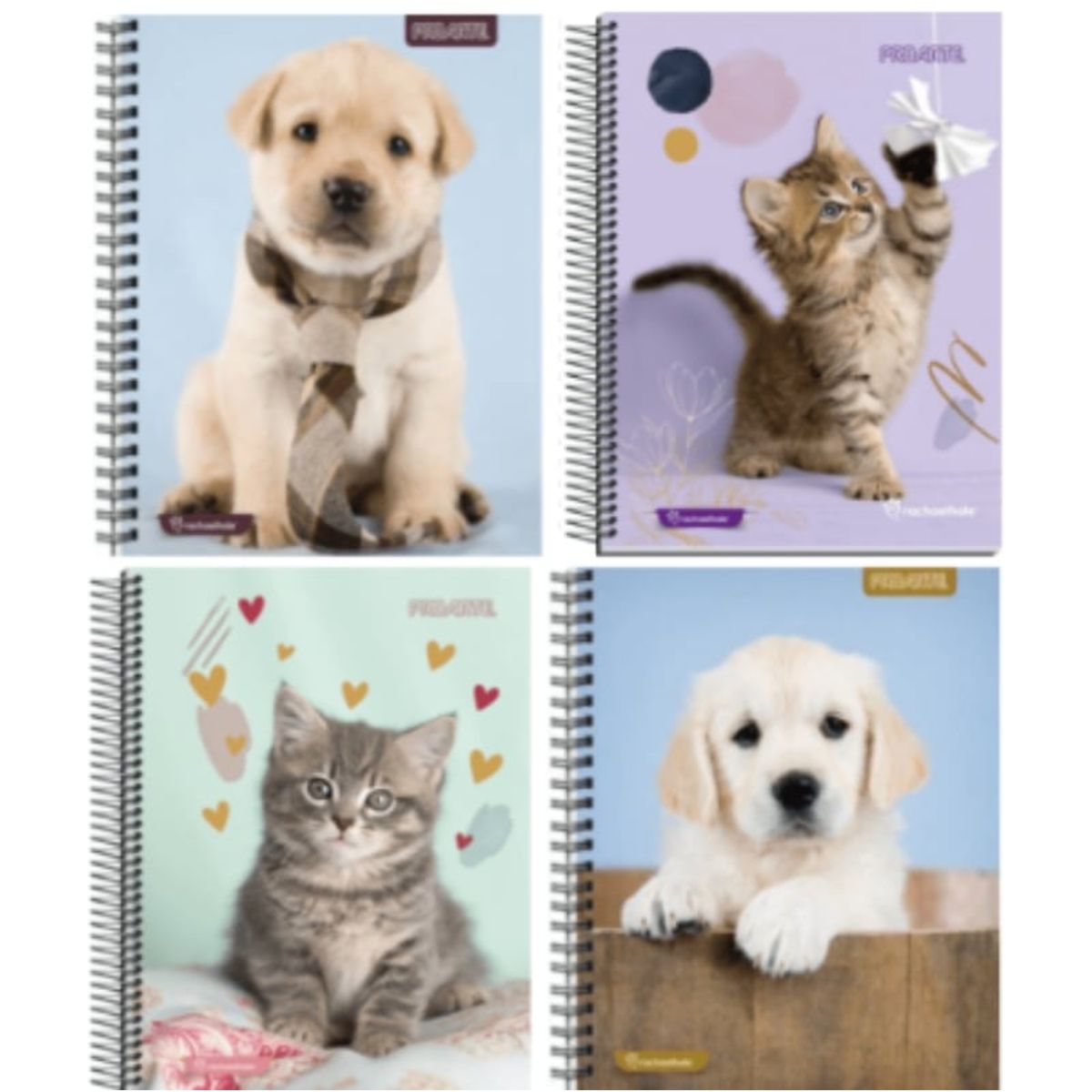 OEM - PACK 6PCS CUADERNOS PROARTE CARTA 150 HOJAS DISEÑO ANIMALES ADORABLES
