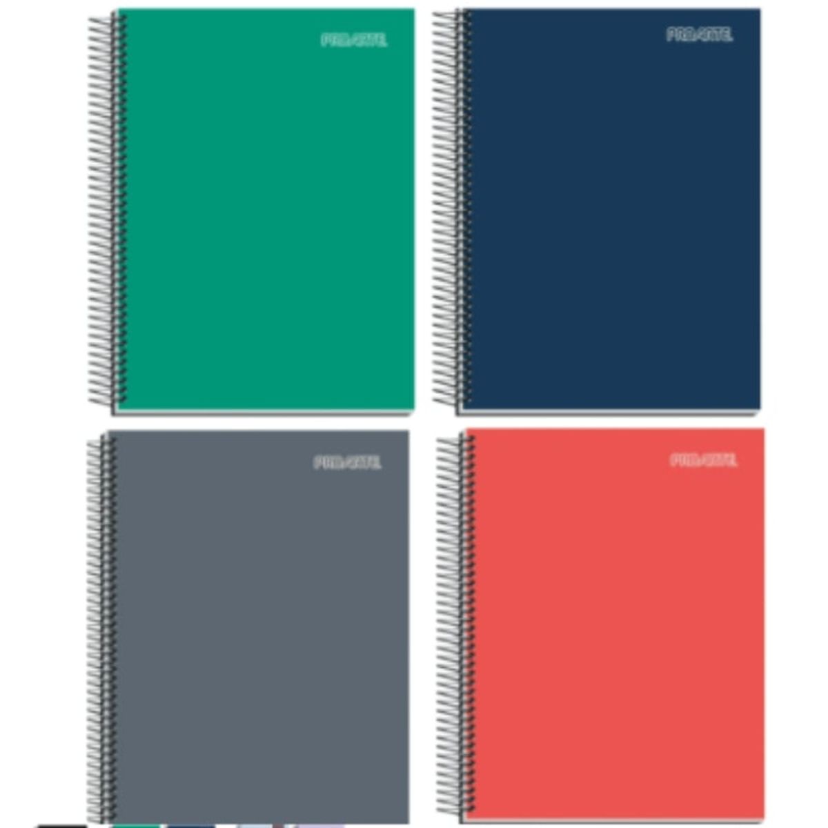 OEM - PACK 6PCS CUADERNOS PROARTE CARTA 150 HOJAS DISEÑO LISO SOFT TOUCH