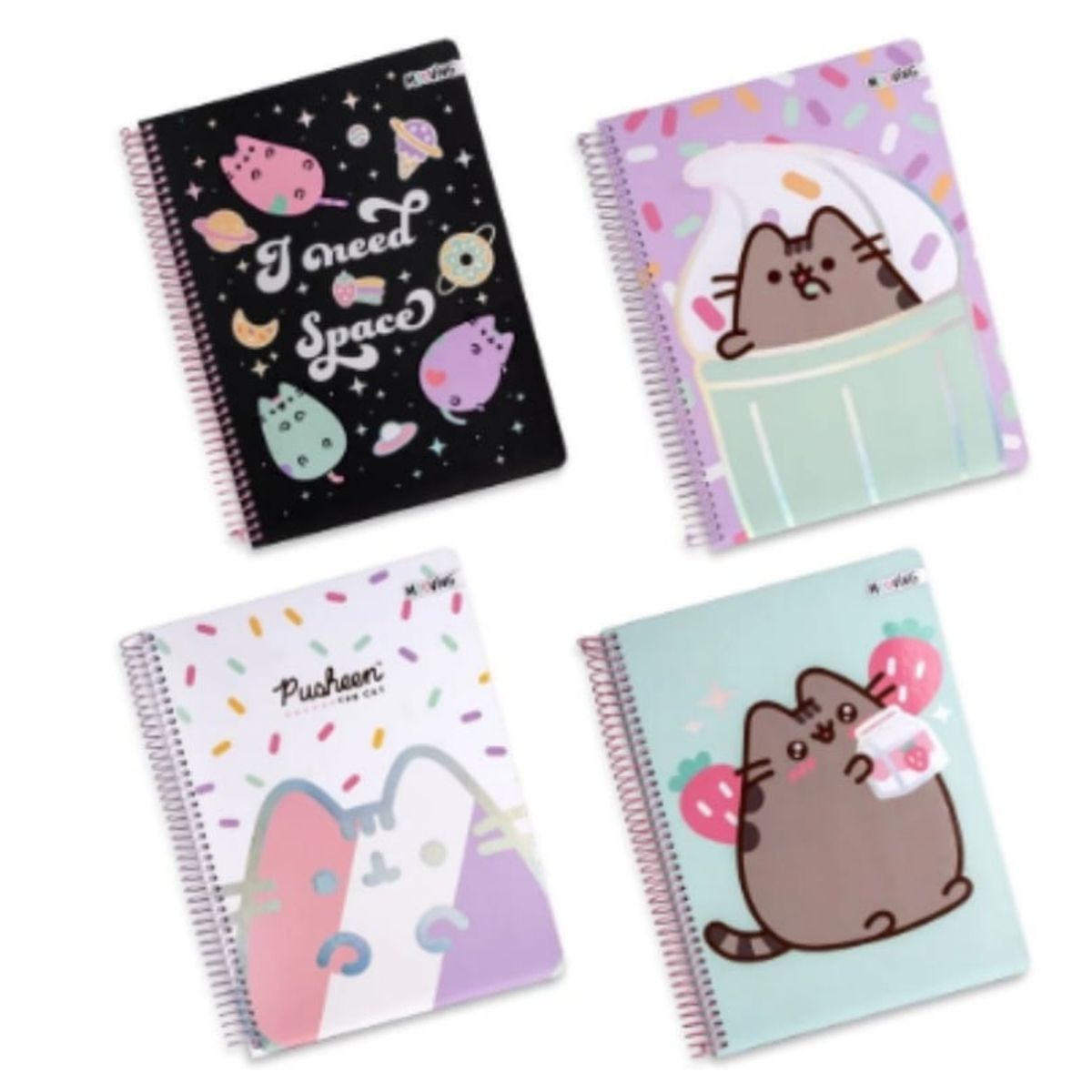 OEM - PACK 4PCS CUADERNO PUSHEEN 3 MATERIAS
