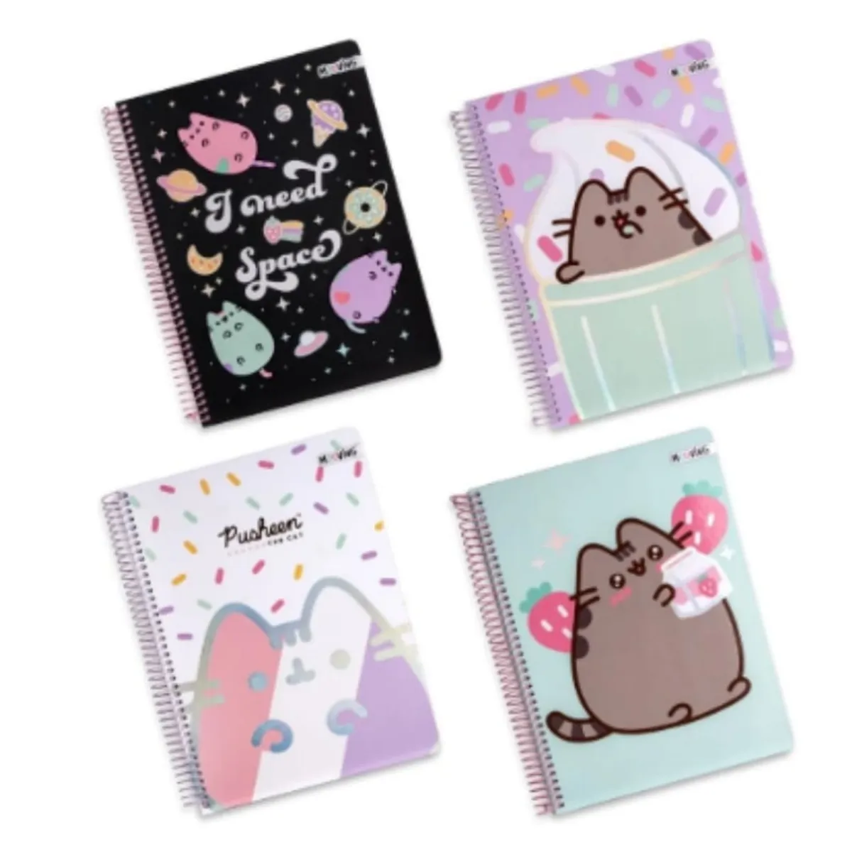 OEM - PACK 4PCS CUADERNO PUSHEEN 3 MATERIAS