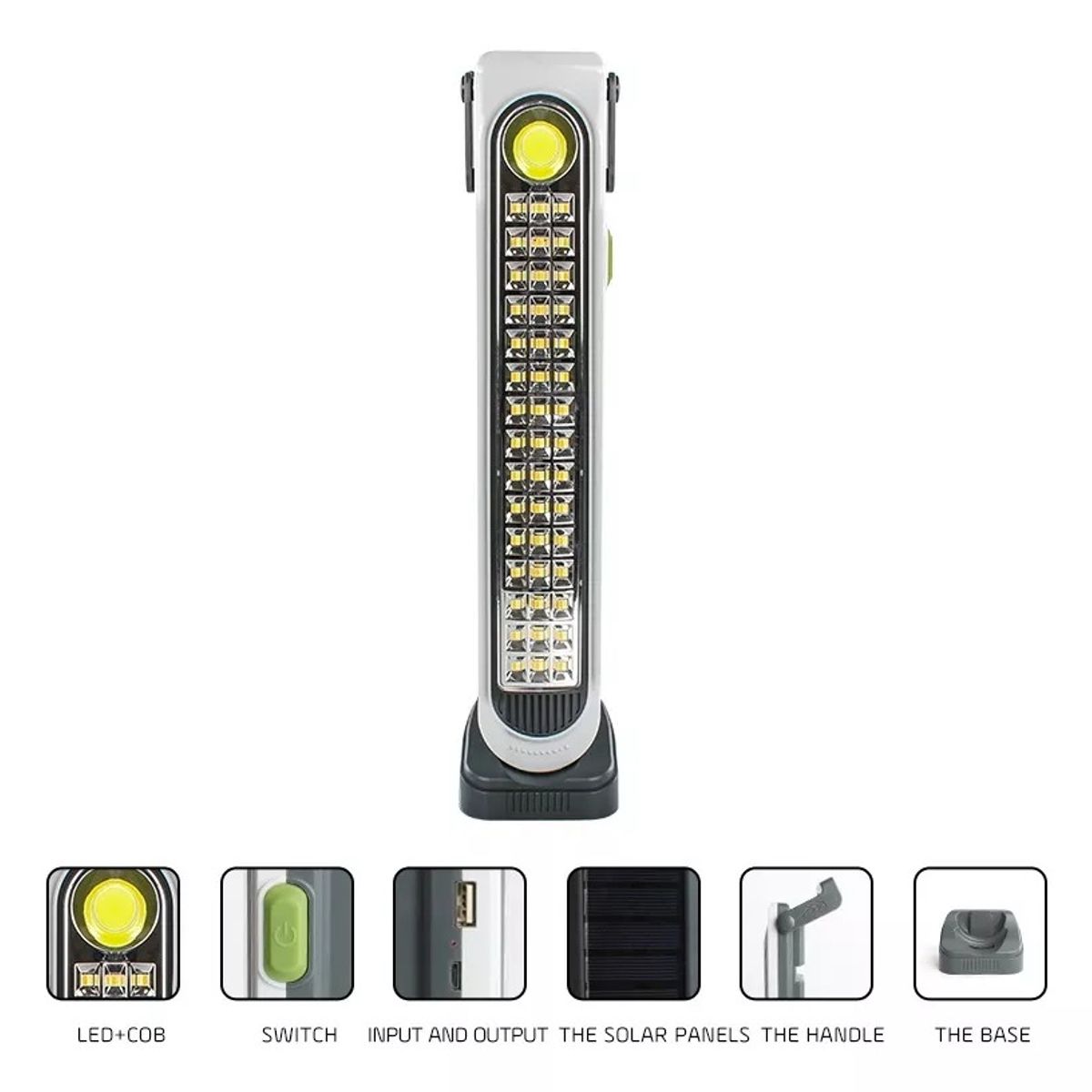 GENERICO - Lampara Luz Emergencia Recargable 45 Led Solar Foco Usb