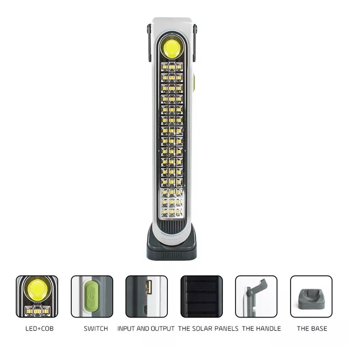 GENERICO - Lampara Luz Emergencia Recargable 45 Led Solar Foco Usb