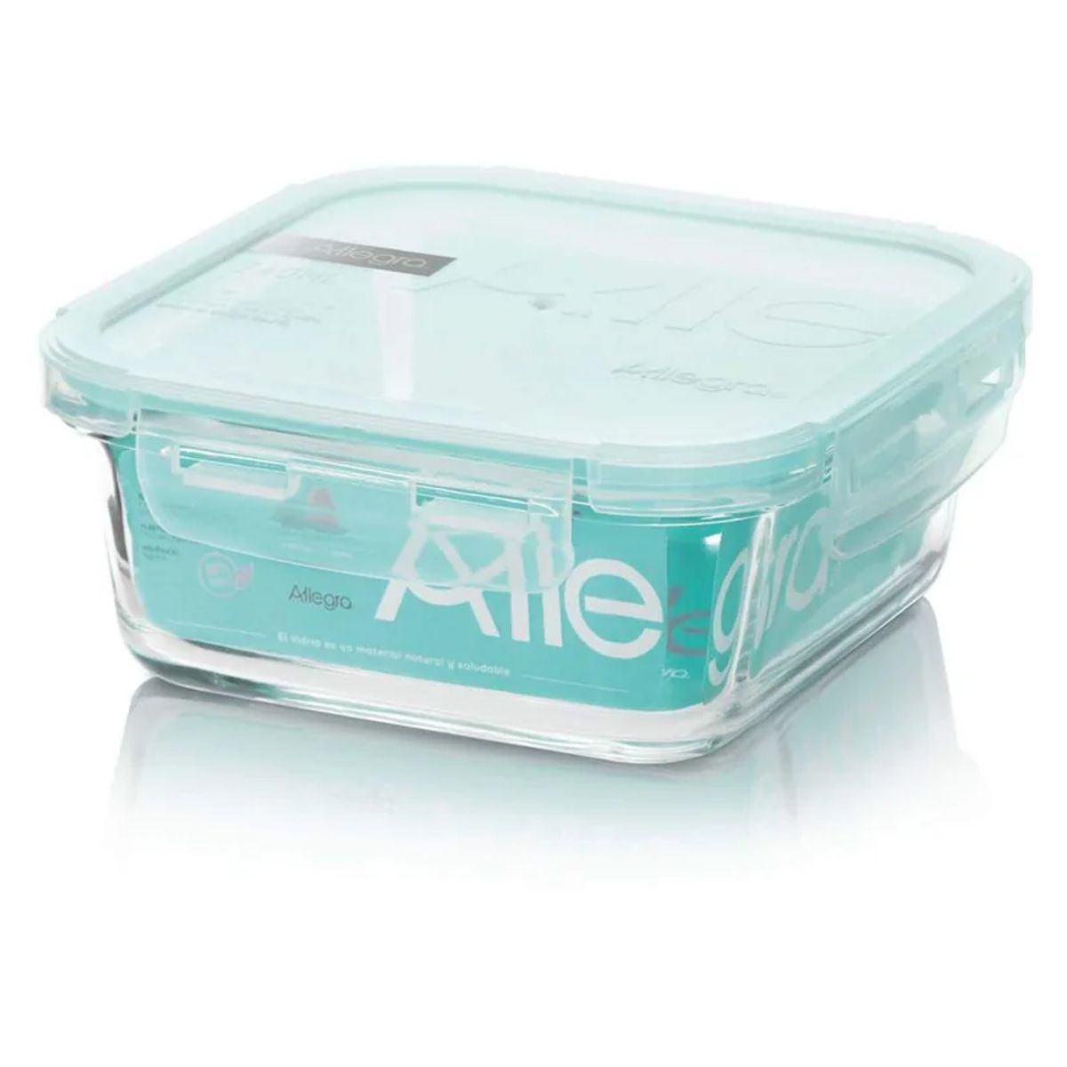 ALLEGRA - CONTENEDOR HERMÉTICO DE VIDRIO CUADRADO 740 ML