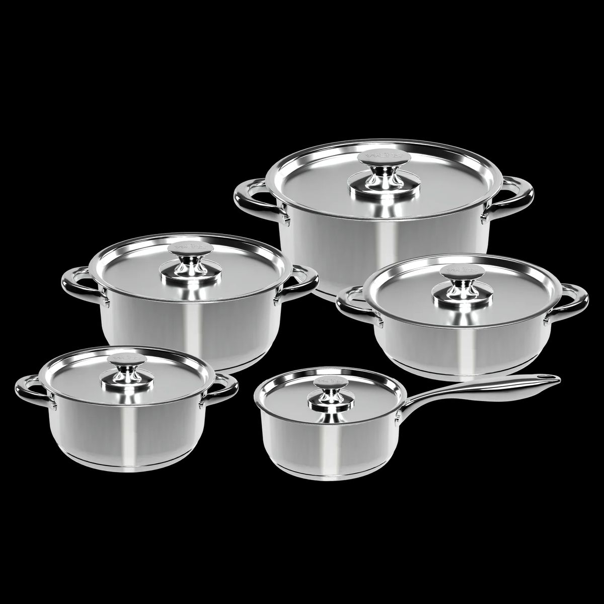 WENS - BATERÍA DE COCINA 10 PIEZAS ACERO INOXIDABLE 680-10SS