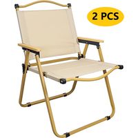 Pack 2 Silla de Camping Plegable Portátil Gran Tamaño Silla de Playa Exterior