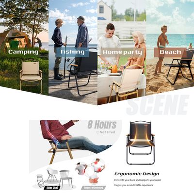 Imagen 2 del producto Pack 2 Silla de Camping Plegable Portátil Gran Tamaño Silla de Playa Exterior