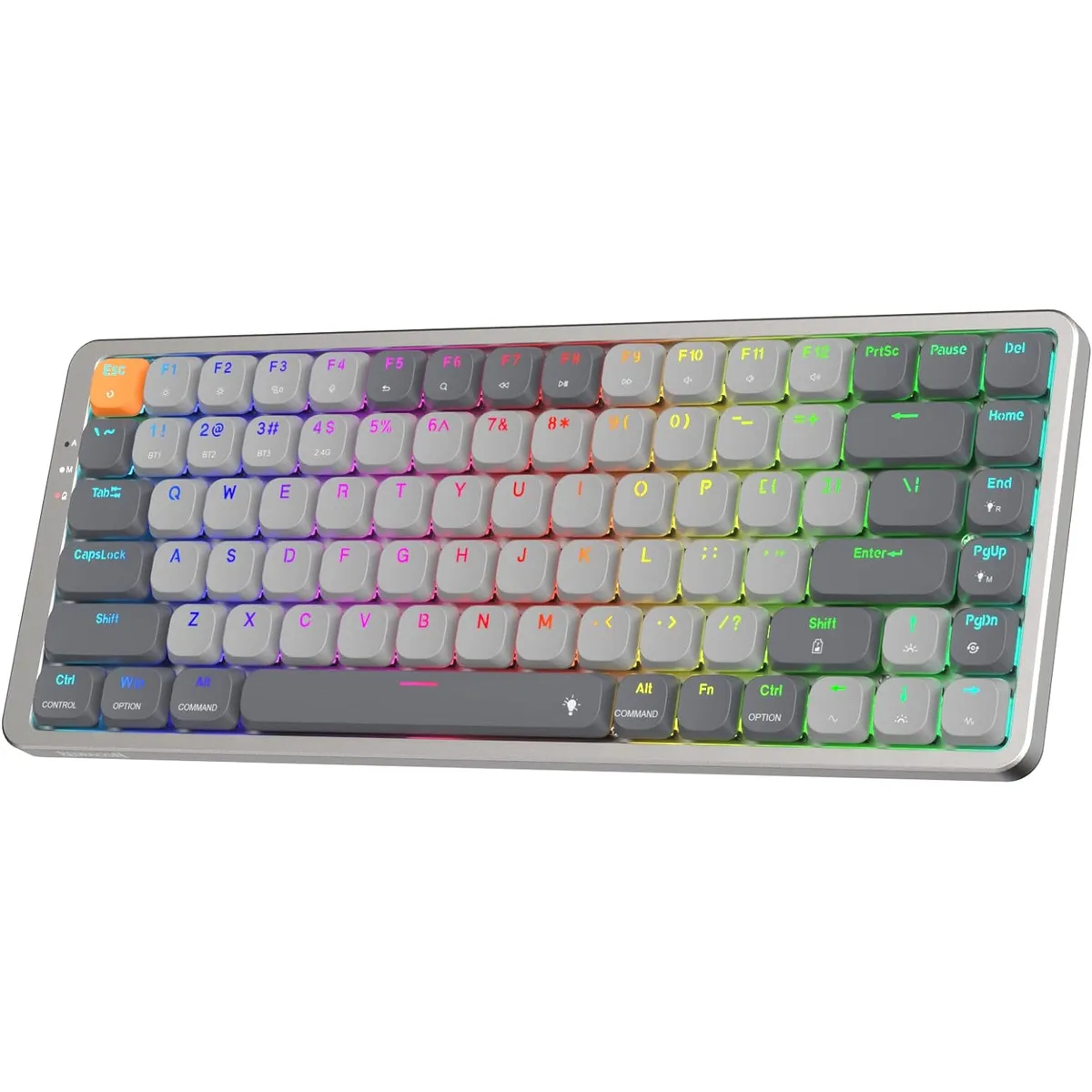 REDRAGON - Teclado Redragon K652 mecánico RGB inalámbrico 75%, trimodo 84