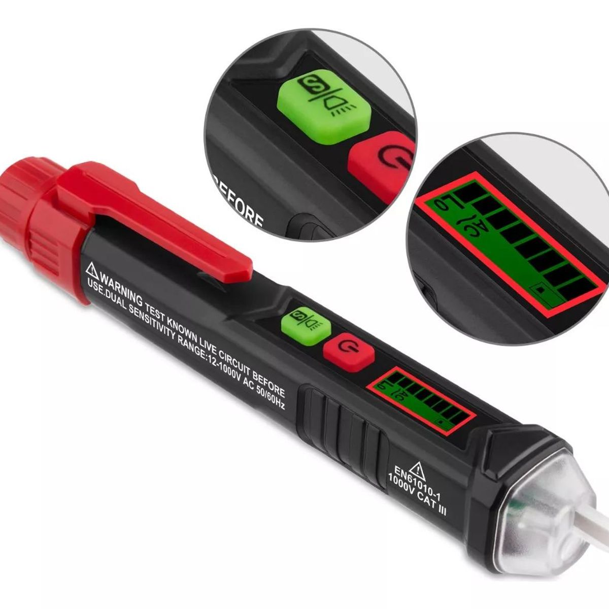 KUANGYE - Tester Sensor Detector Lapiz Voltaje 12v-1000v Ac Ncv