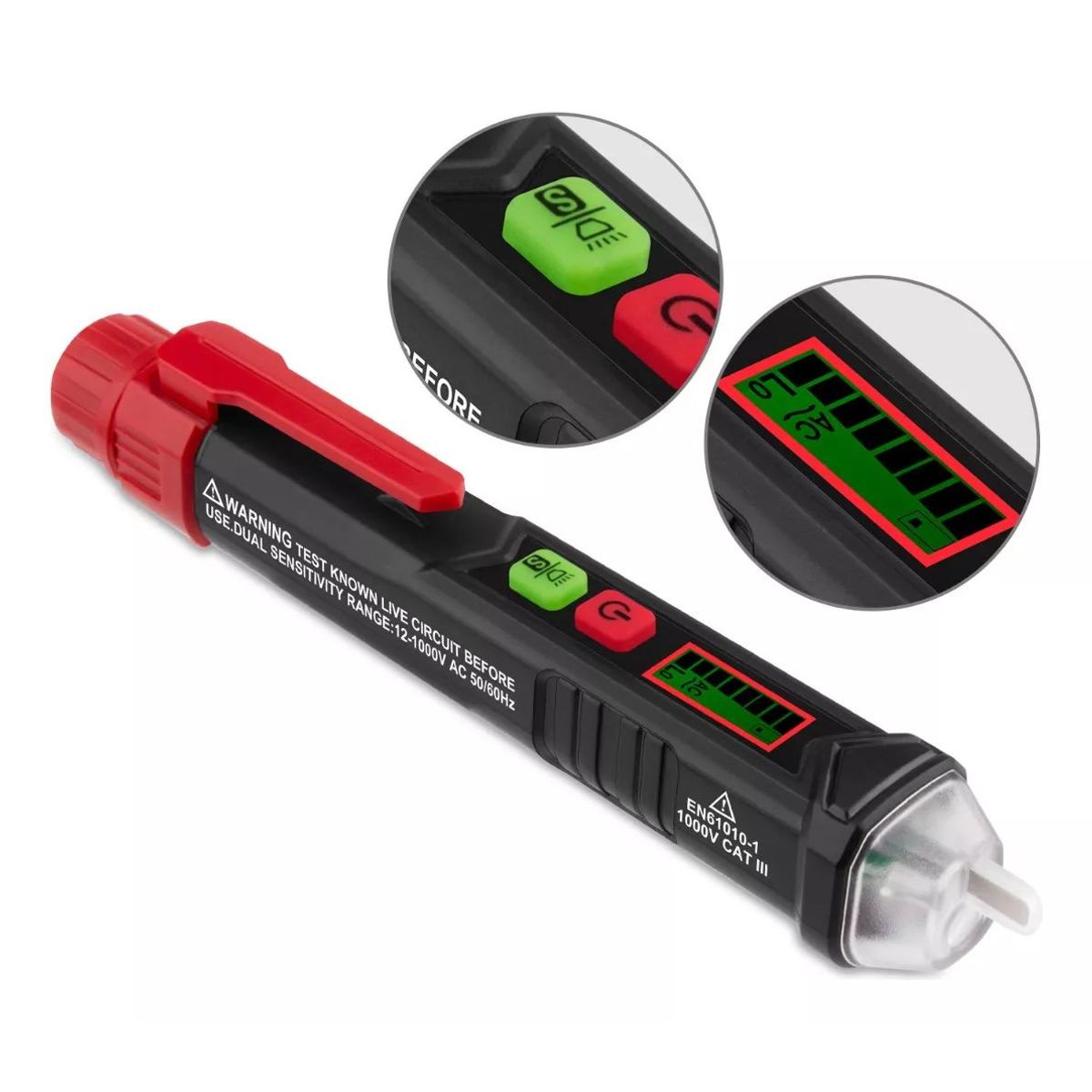 KUANGYE - Tester Sensor Detector Lapiz Voltaje 12v-1000v Ac Ncv