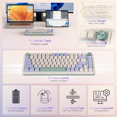 Imagen 2 del producto Teclado K673WB PRO 75% mecánico RGB inalámbrico