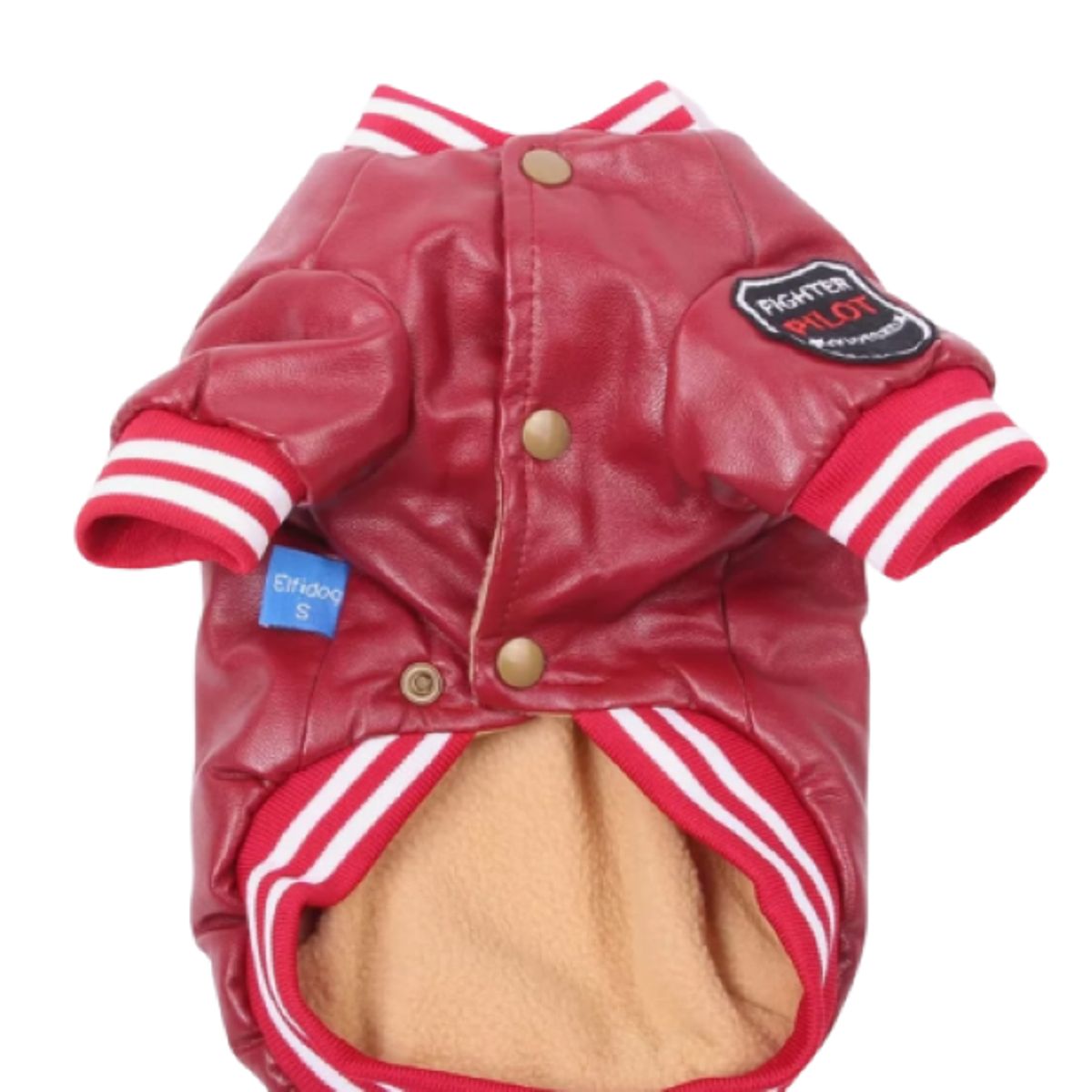 GENERICO - Chaqueta de Cuero PU Rojo para perros TL