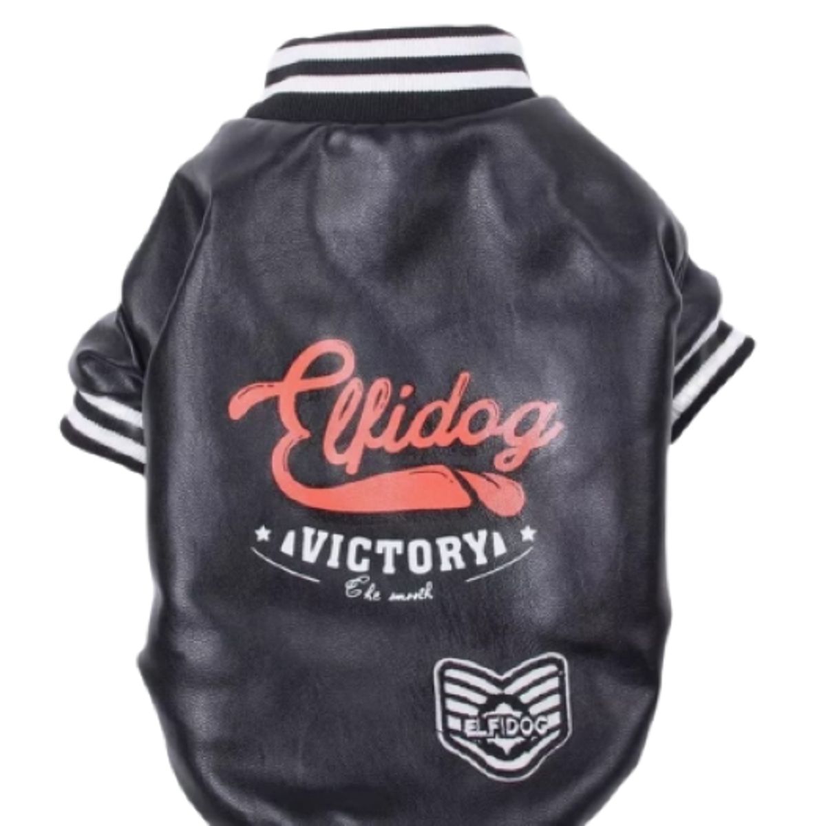 GENERICO - Chaqueta de Cuero PU Negro para perros TL