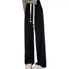 EVERSO - Pack 3 Pantalón De Pierna Ancha Tiro Alto Mujer Cordón Elástico