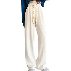 EVERSO - Pack 6 Pantalón De Pierna Ancha Tiro Alto Mujer Cordón Elástico