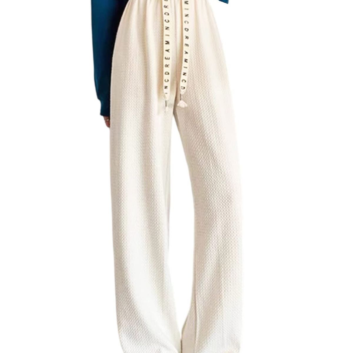 EVERSO - Pack 6 Pantalón De Pierna Ancha Tiro Alto Mujer Cordón Elástico