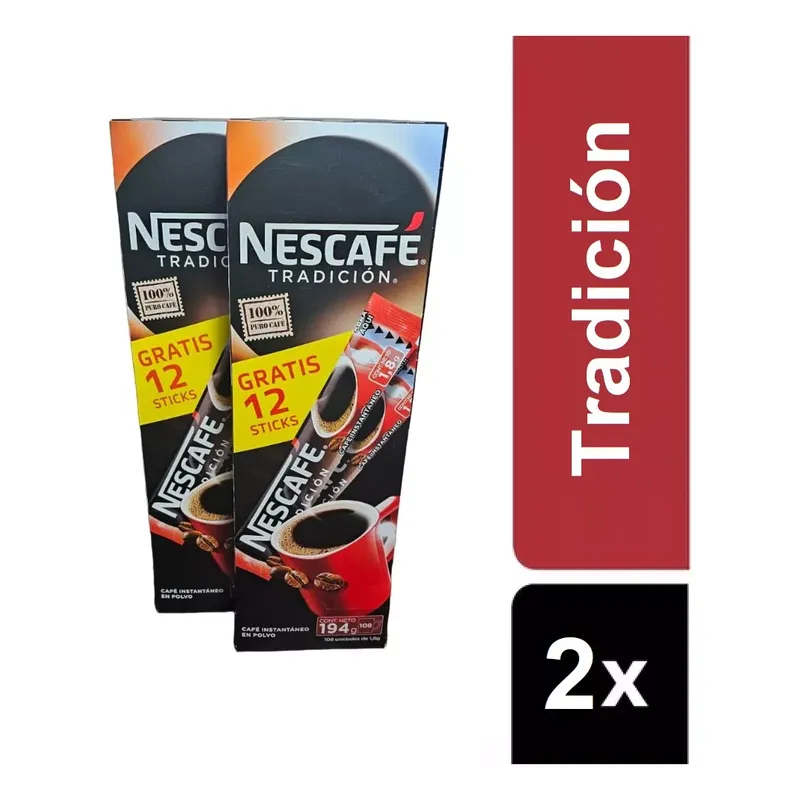 NESTLE - Cafe Nescafe Stick Sachet 216 Unidades de 1.8 Gr