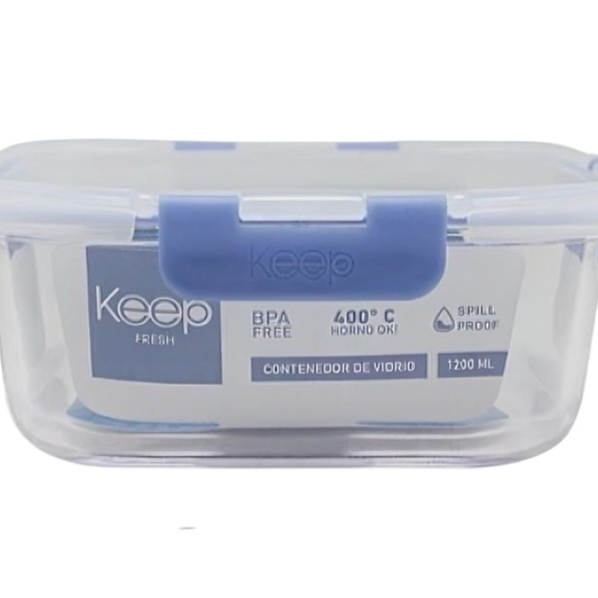 KEEP - HERMETICO CUADRADO 2200ML GLASS KEEP AZUL