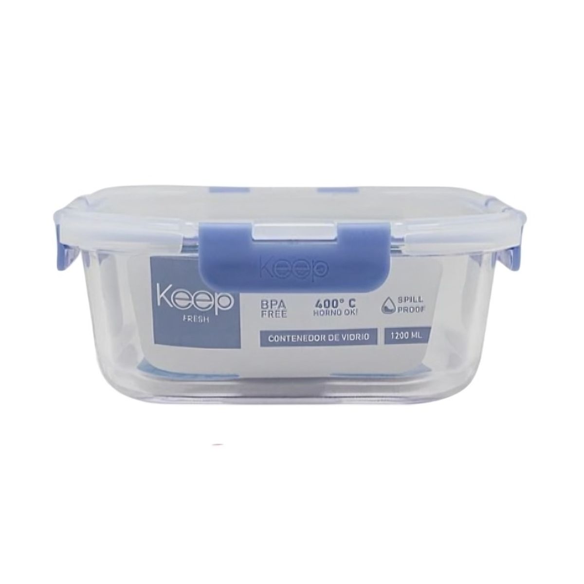 KEEP - HERMETICO CUADRADO 2200ML GLASS KEEP AZUL