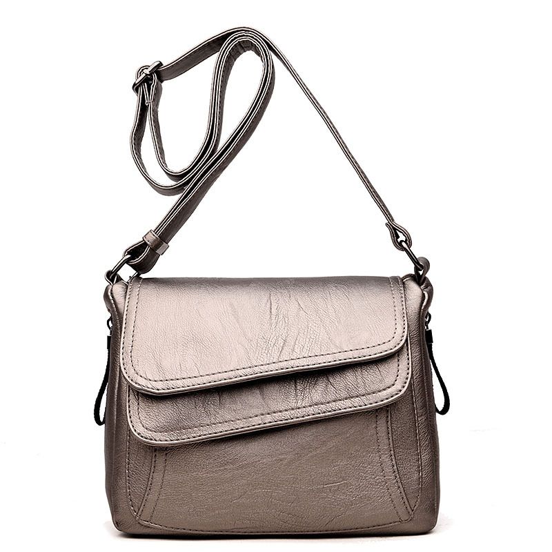 DANWEILE - Señoras Bolsa de hombro de cuero suave Crossbody Mochila-Blanco