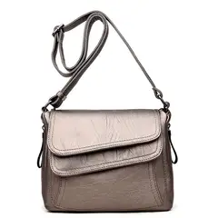 DANWEILE - Señoras Bolsa de hombro de cuero suave Crossbody Mochila-Blanco