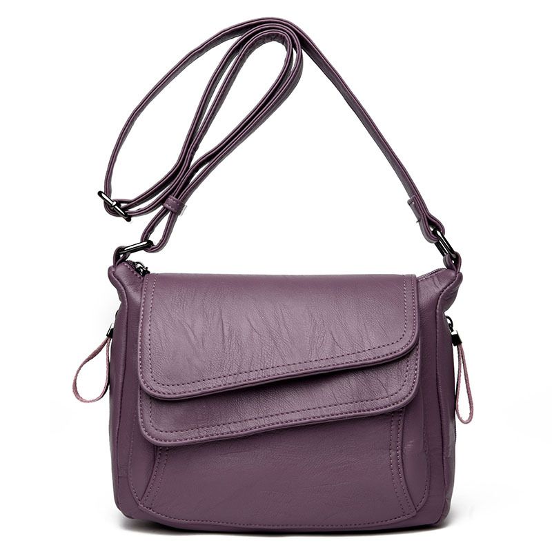 DANWEILE - Señoras Bolsa de hombro de cuero suave Crossbody Mochila-Blanco