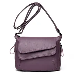 DANWEILE - Señoras Bolsa de hombro de cuero suave Crossbody Mochila-Blanco