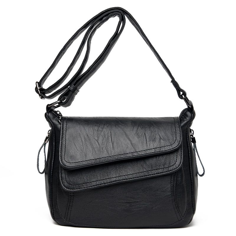 DANWEILE - Señoras Bolsa de hombro de cuero suave Crossbody Mochila-Blanco