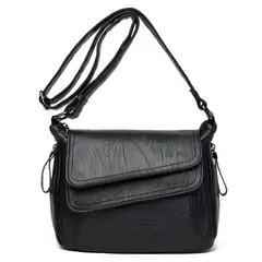 DANWEILE - Señoras Bolsa de hombro de cuero suave Crossbody Mochila-Blanco
