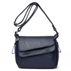 DANWEILE - Señoras Bolsa de hombro de cuero suave Crossbody Mochila-Blanco