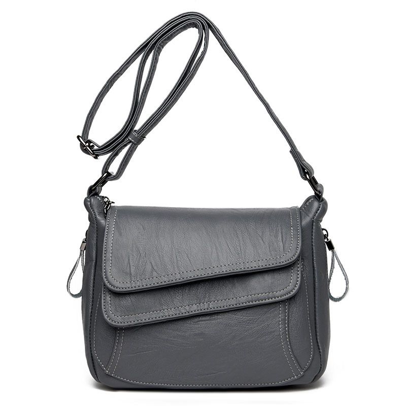 DANWEILE - Señoras Bolsa de hombro de cuero suave Crossbody Mochila-Blanco