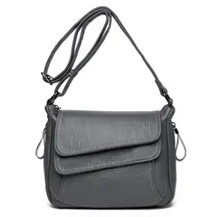 DANWEILE - Señoras Bolsa de hombro de cuero suave Crossbody Mochila-Blanco