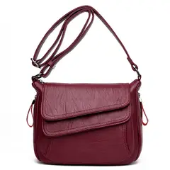 DANWEILE - Señoras Bolsa de hombro de cuero suave Crossbody Mochila-Blanco
