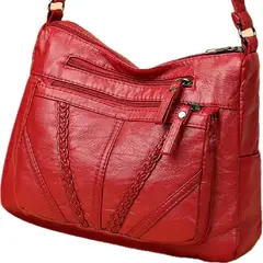 DANWEILE - Bolso bandolera de piel suave Mochila-Negro