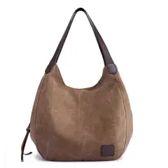 DANWEILE - Bolso de lona Bolso de hombro de gran capacidad Tres bolsillos Mochila