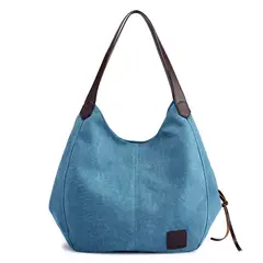 DANWEILE - Bolso de lona Bolso de hombro de gran capacidad Tres bolsillos Mochila