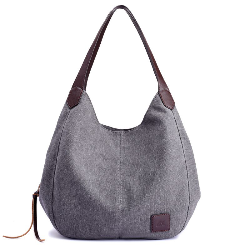 DANWEILE - Bolso de lona Bolso de hombro de gran capacidad Tres bolsillos Mochila