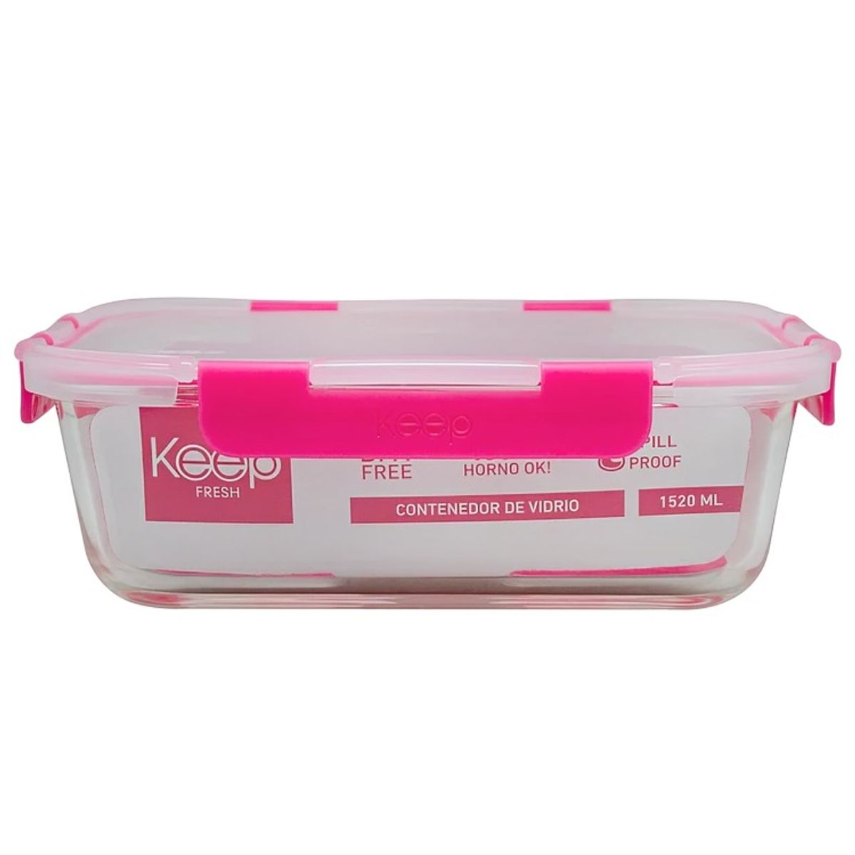 KEEP - HERMETICO RECTANGULAR 1520ML GLASS KEEP FUCSIA