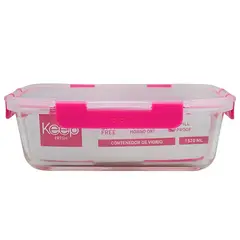 KEEP - HERMETICO RECTANGULAR 1520ML GLASS FUCSIA